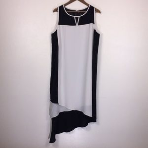 Lane Bryant Black & White Block Asymmetrical Dress
